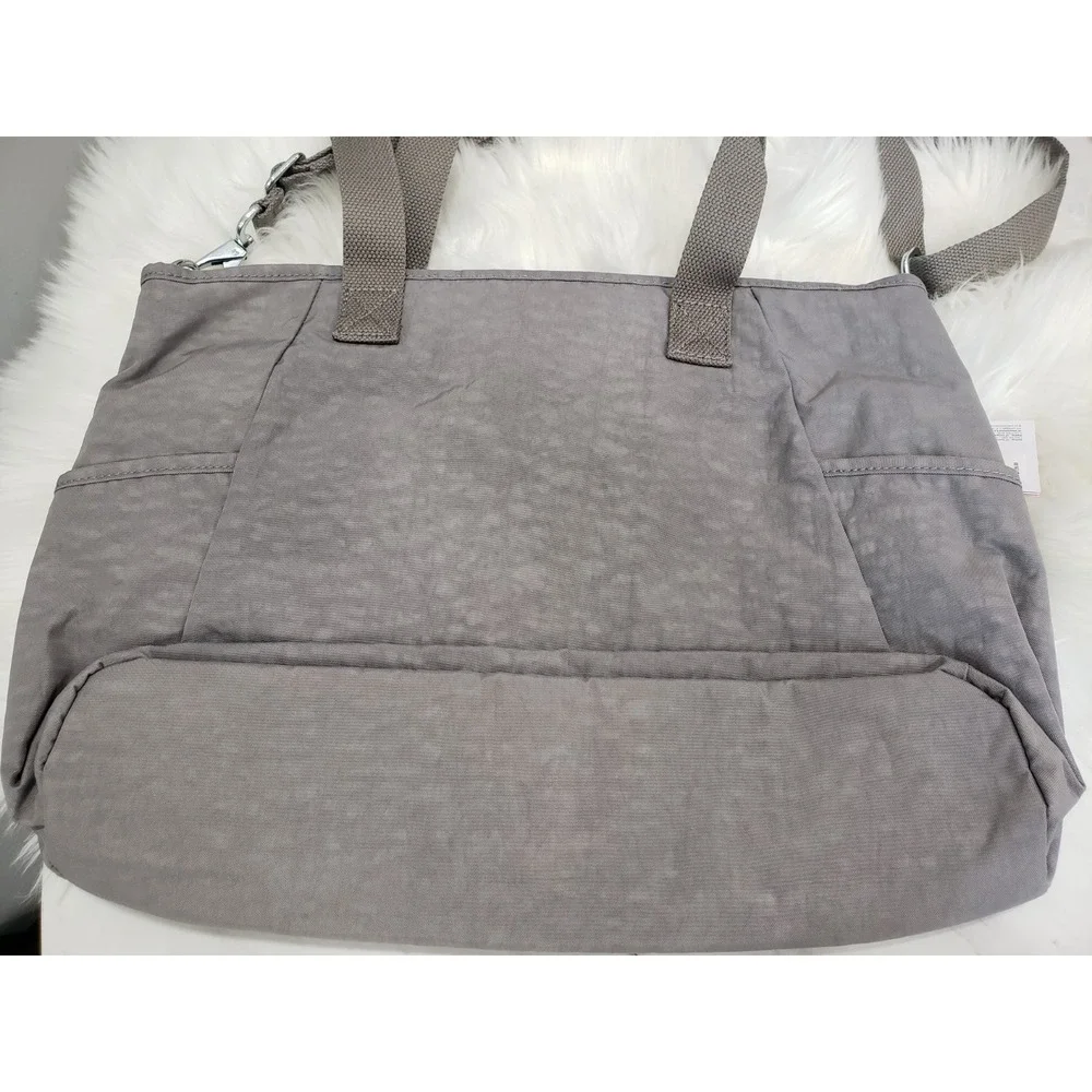 Kipling Lizabeth Laptop Tote Bag Polyamide TM5504 COOL GRAY LIGHT NWT $129